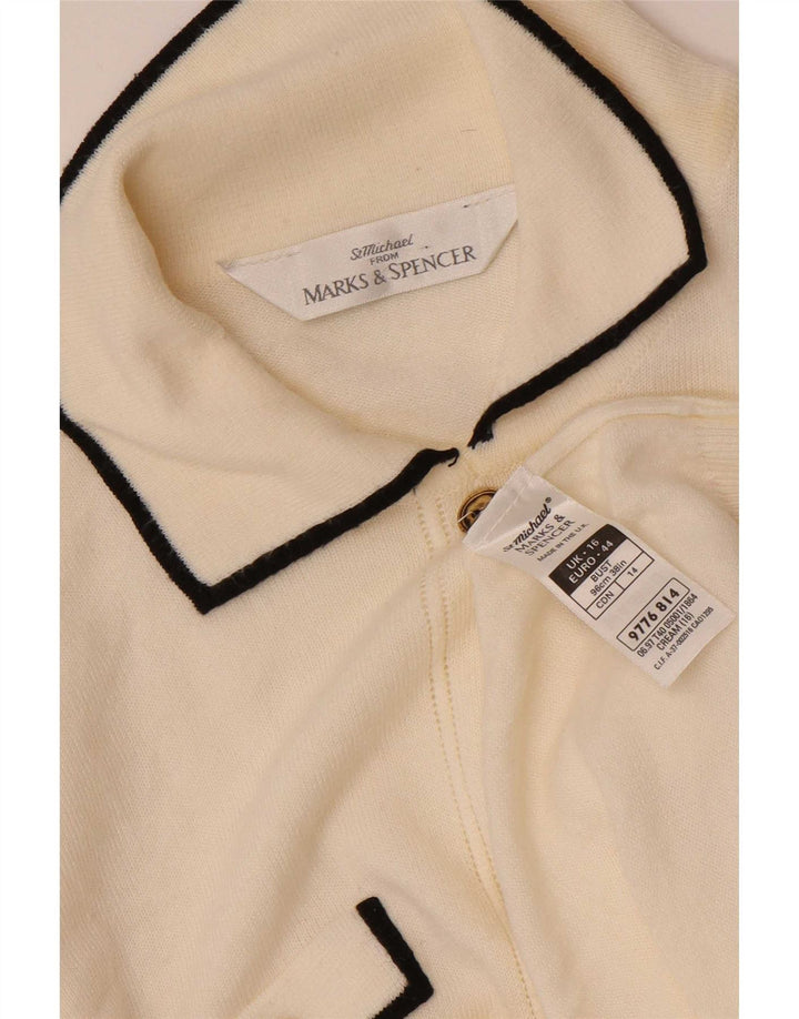 Marks & Spencer Pull cardigan St. Michael pour femme UK 16 Large Blanc cassé