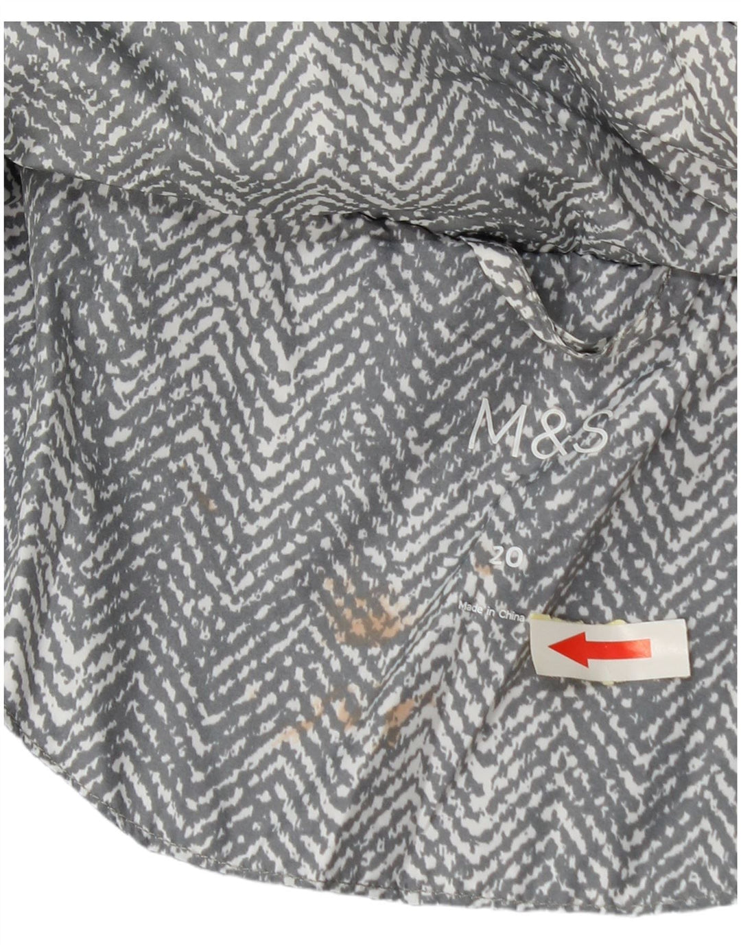 Marks & Spencer Veste matelassée pour femme UK 20 2XL Gris à chevrons Polyester
