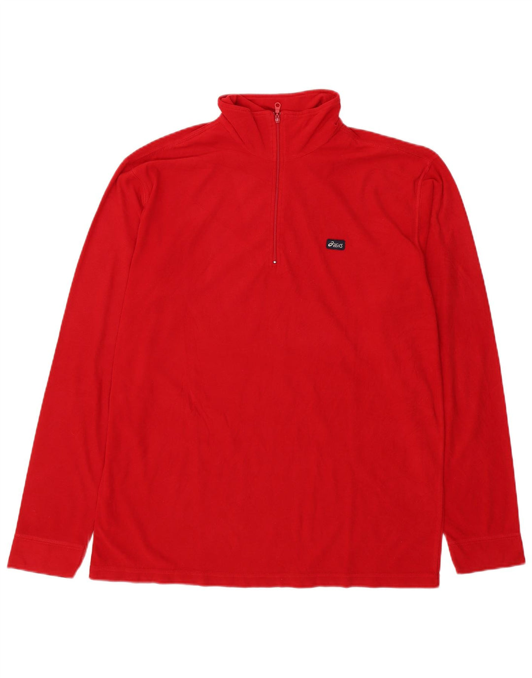 Asics Pull polaire à col zippé pour homme XL Rouge Polyester
