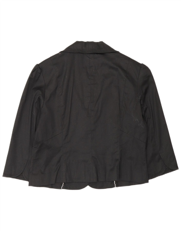 Coast Veste Blazer Ouverte à Manches 3/4 pour Femme UK 16 Grand Coton Noir