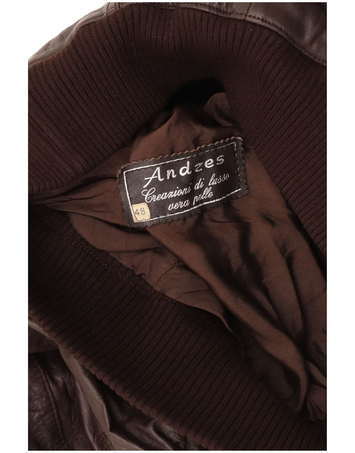 veste en cuir Bomber femme vintage IT 48 XL Cuir Marron