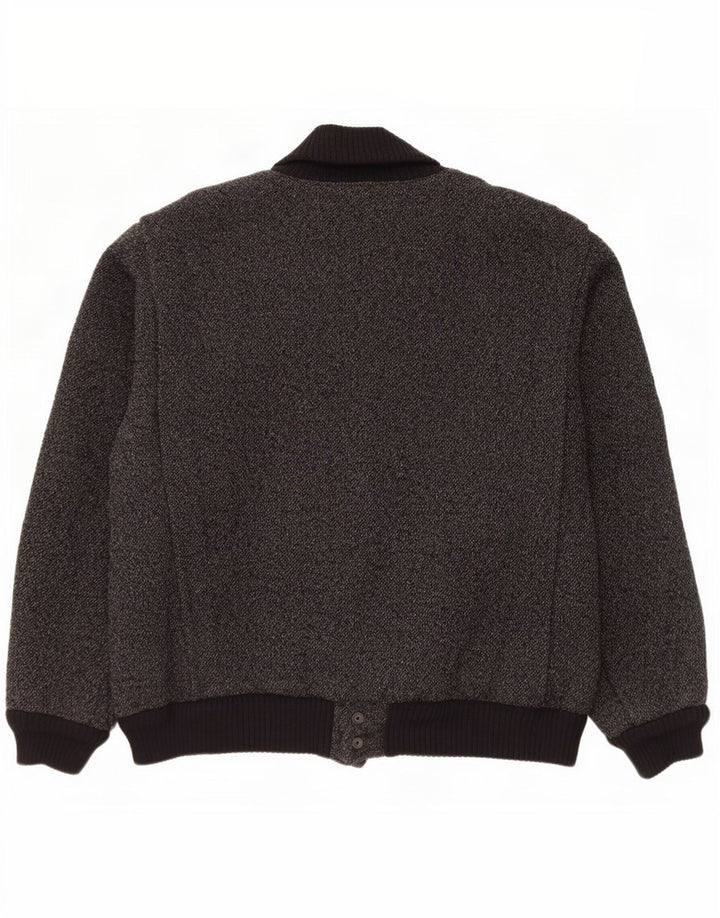 vintage Mens Bomber Jacket UK 40 Grand Noir