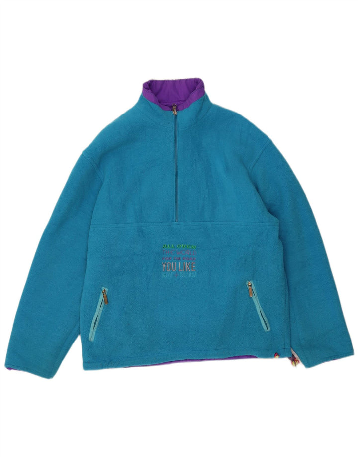 Great Escapes Pull Polaire Réversible Graphique Homme Bleu Moyen Polyester