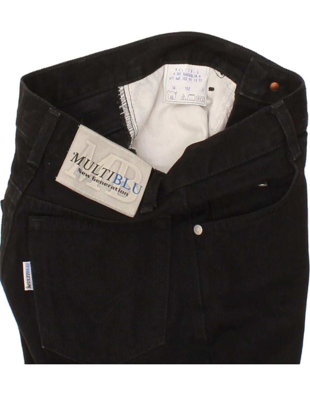 MULTIBLU Boys Straight Jeans 11-12 Years W26 L26 Black Cotton Vintage Multiblu and Second-Hand Multiblu from Messina Hembry 