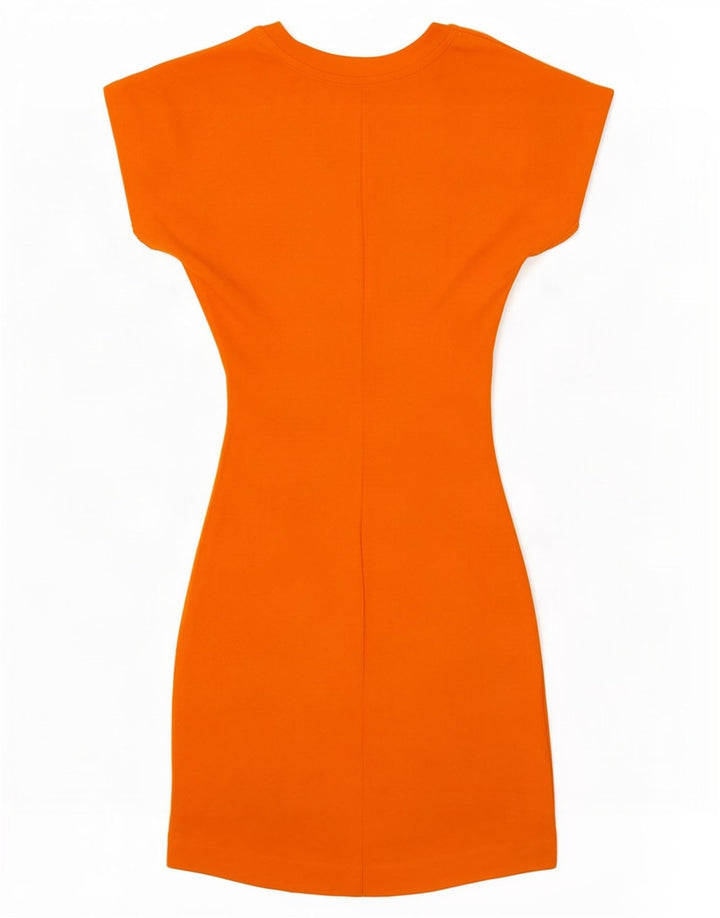 Zara Robe fourreau pour femme UK 8 Petit coton orange