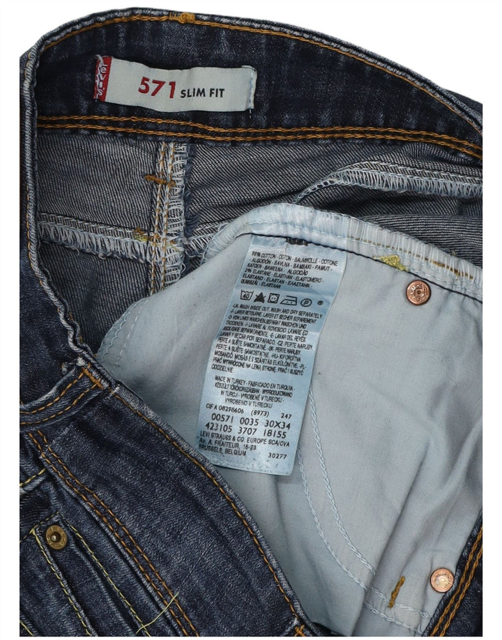 LEVI'S Jean Slim 571 Femme W30 L34 Bleu Marine Coton