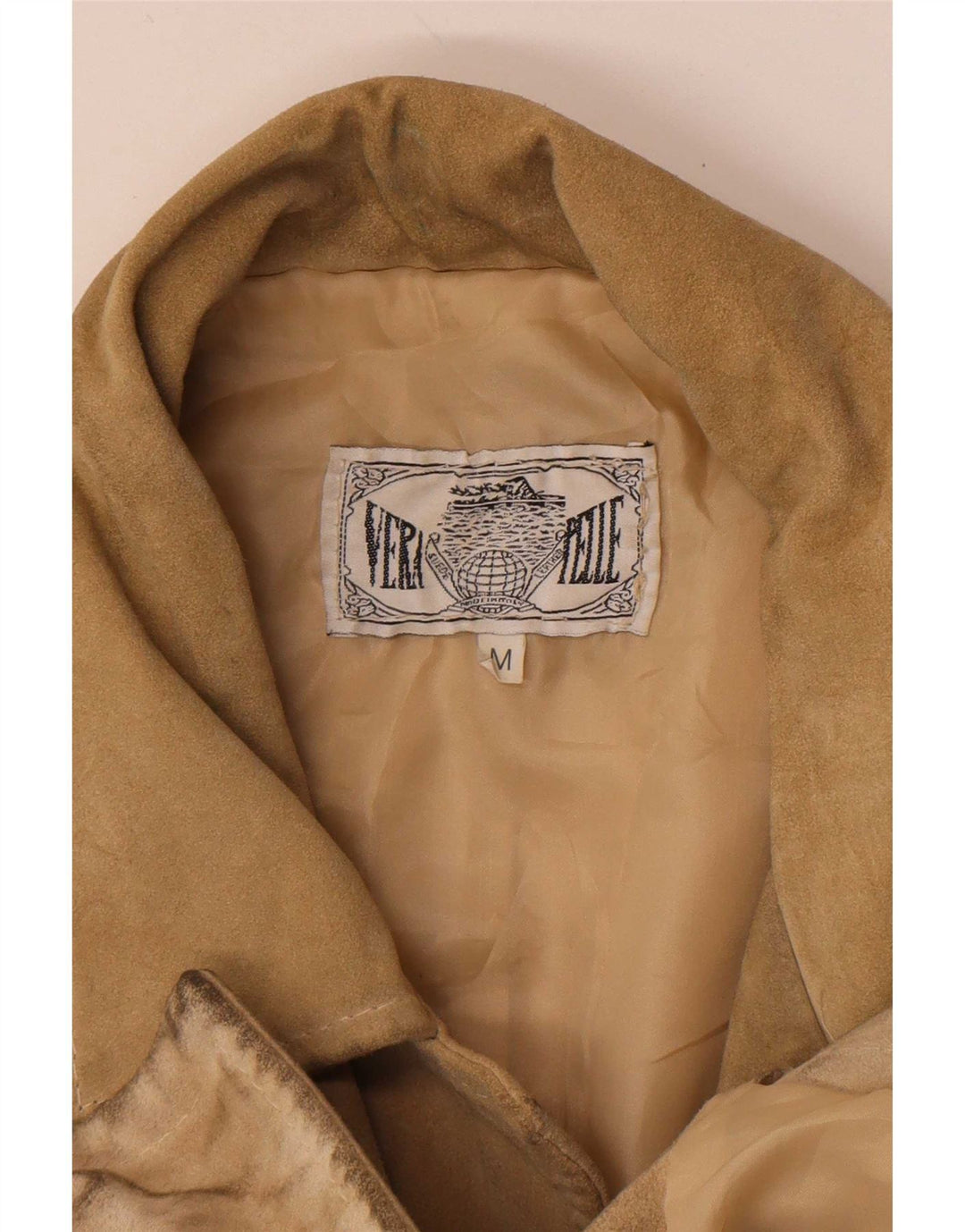 veste en daim homme vintage UK 38 cuir beige moyen