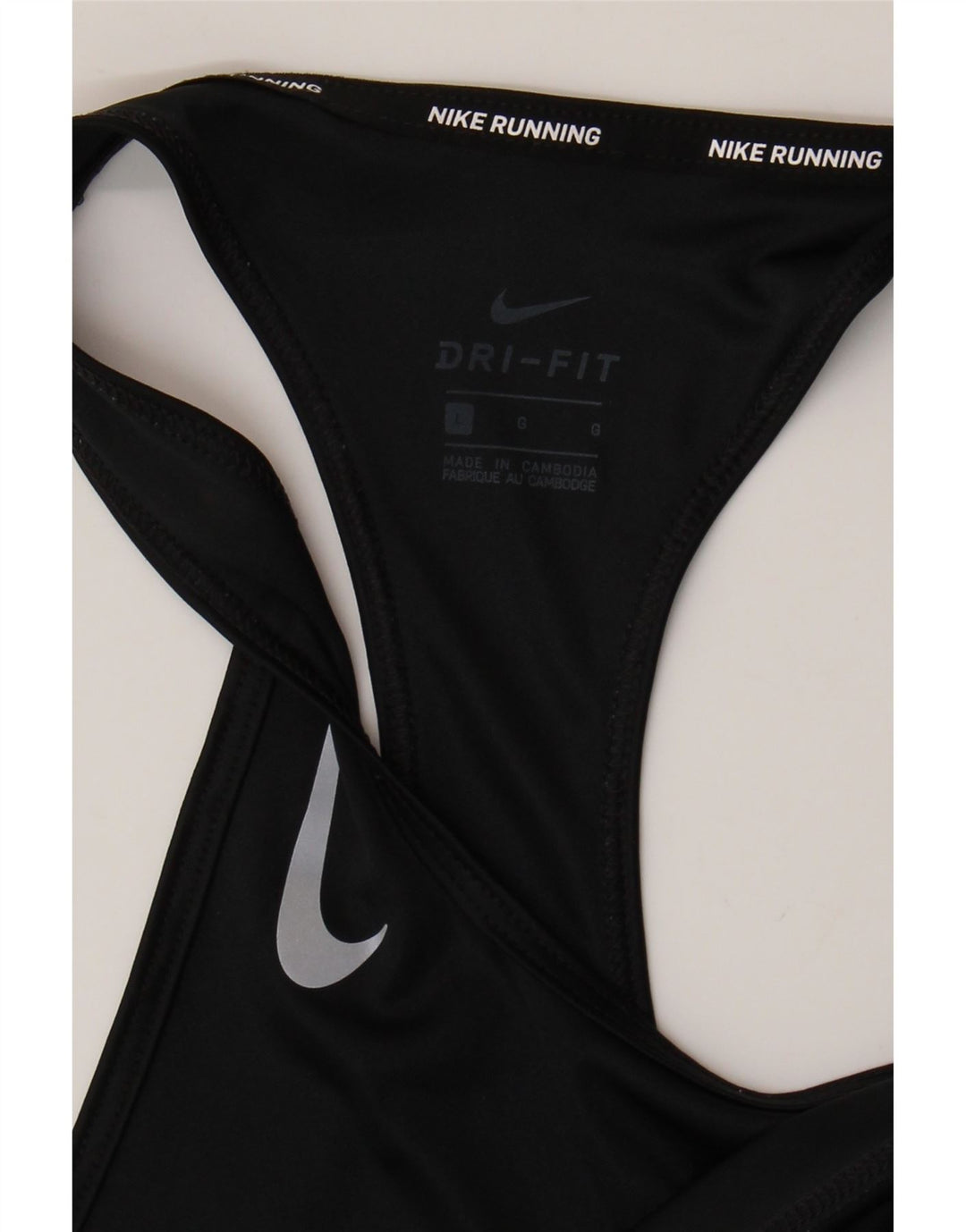 NIKE Débardeur Dri Fit pour femme UK 14 Large Noir