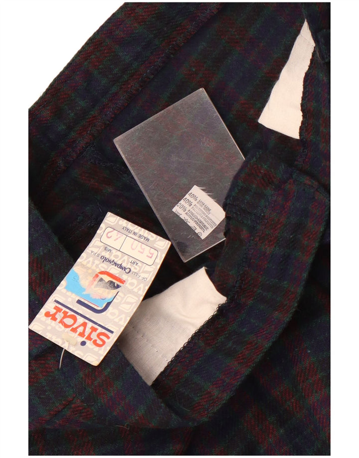 Sivar Pantalon Chino Pegged Femme IT 42 Medium W26 L30 Bleu Marine à Carreaux