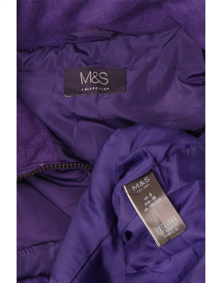 Marks & Spencer Manteau rembourré pour femme UK 8 Small Violet Polyester