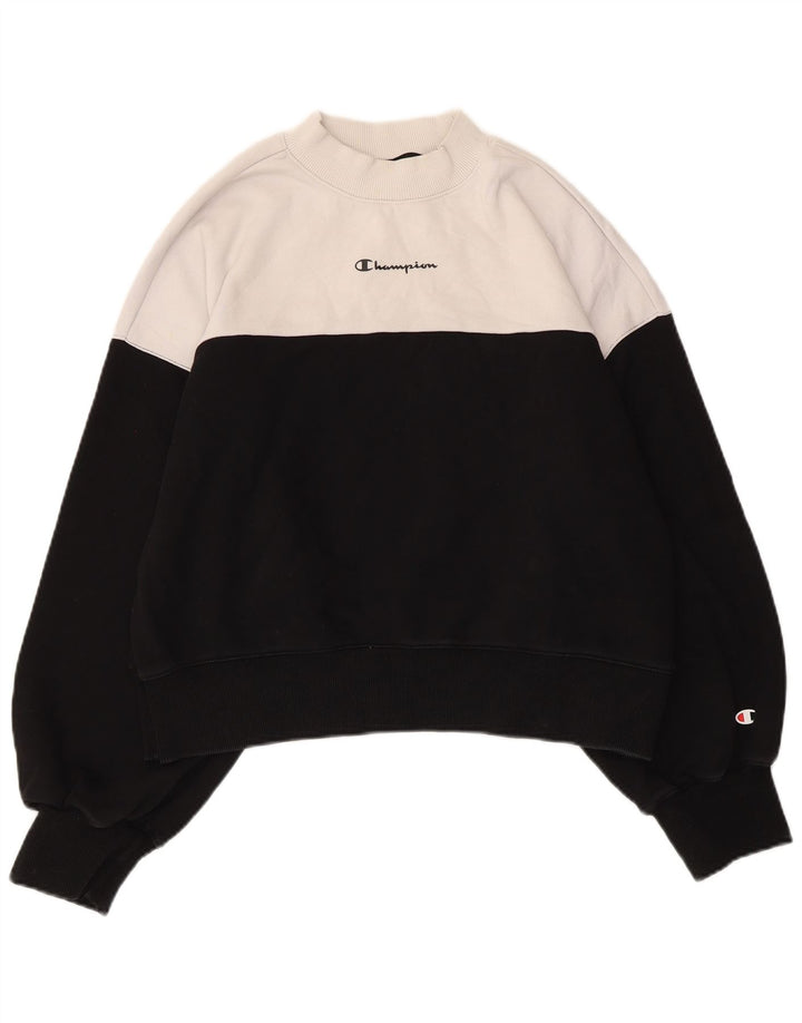 Champion Sweat-shirt surdimensionné pour femme UK 14 Medium Black Colourblock
