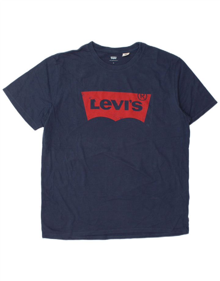 Levi's T-Shirt Graphique Top XL Homme Bleu Marine Coton