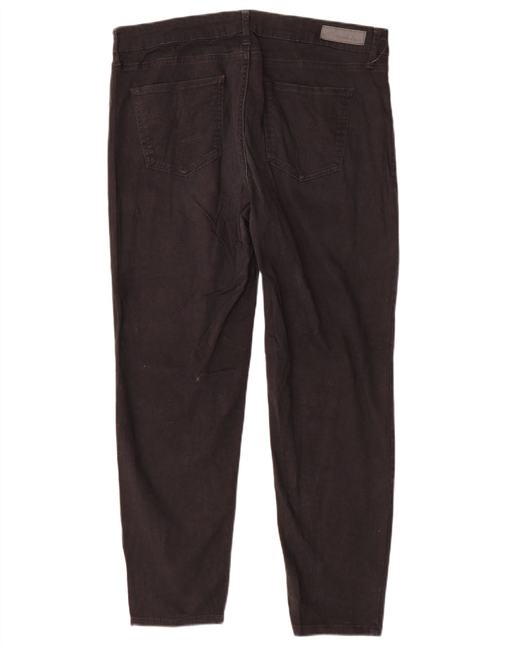 CALVIN KLEIN Pantalon décontracté skinny pour femme US 14 XL W34 L26 Coton noir