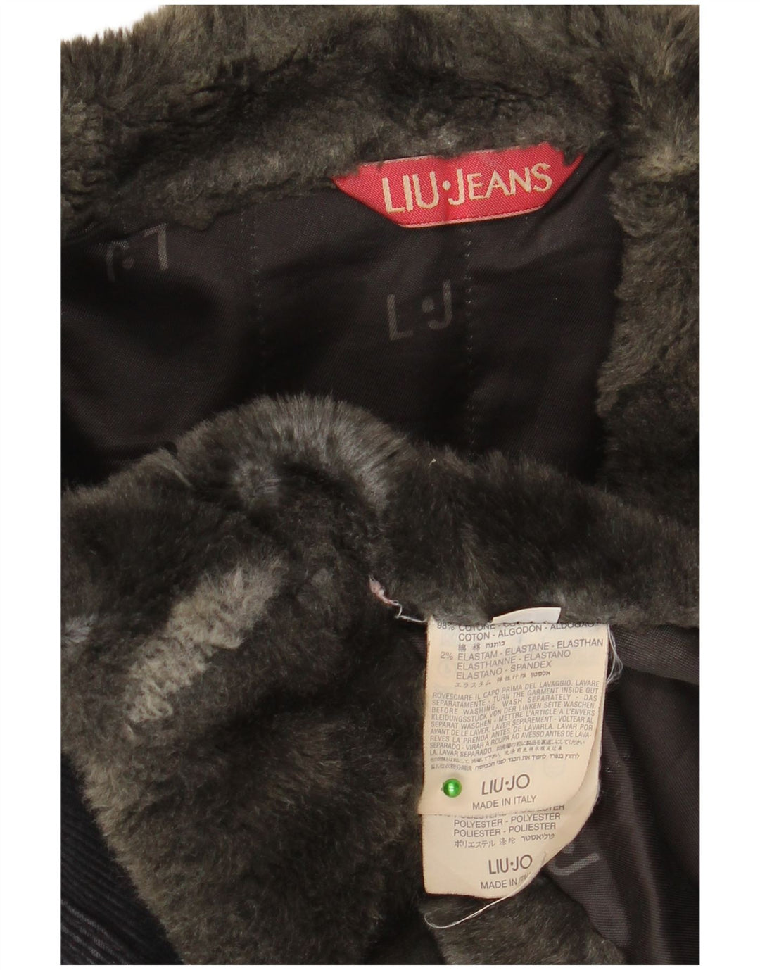 Liu Jo Veste en velours côtelé pour femme UK 44 Coton gris moyen