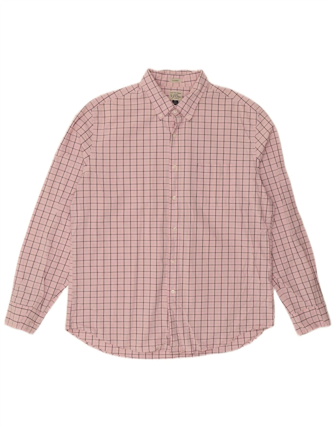 J. Crew Chemise classique pour homme XL en coton à carreaux roses