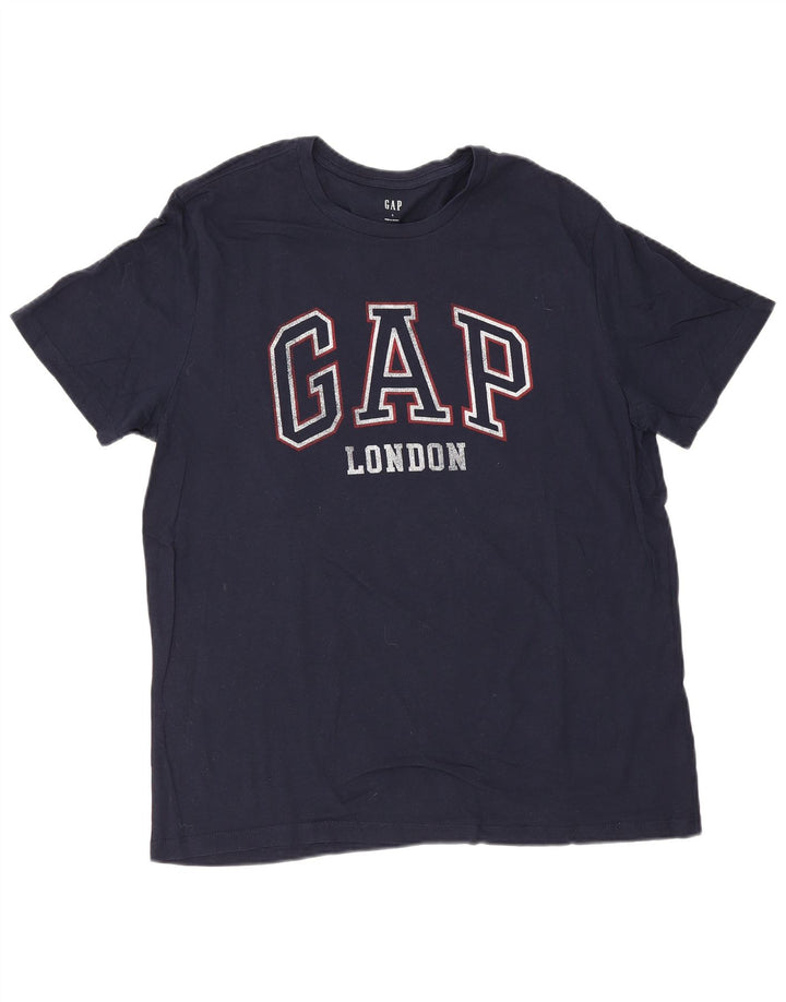 Gap T-Shirt Graphique Homme Haut Large Bleu Marine Coton