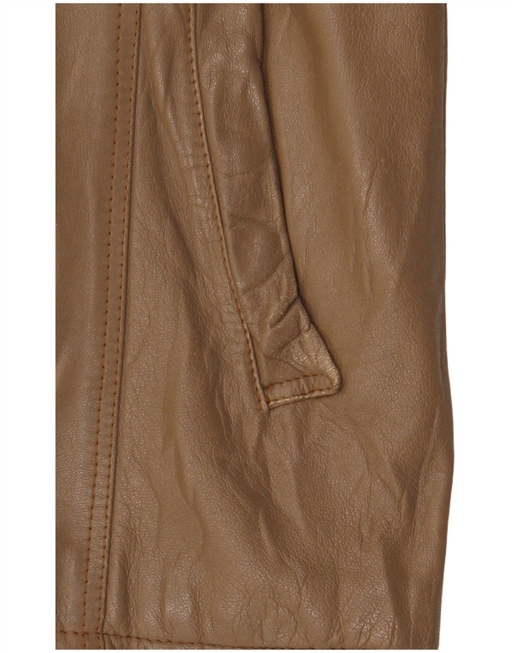 veste en cuir femme vintage UK 14 Brun moyen