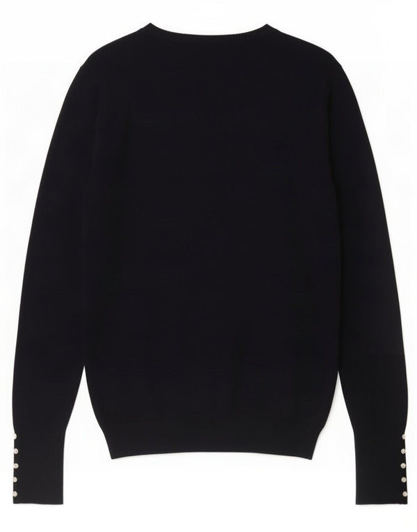 Zara Womens Boat Neck Jumper Sweater UK 10 Small Navy Blue
