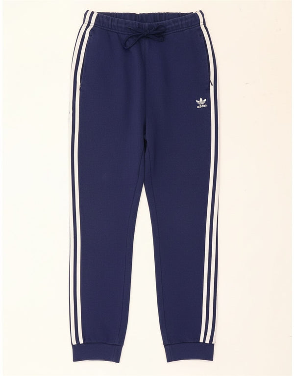 Adidas Pantalon de survêtement pour femme Joggers UK 10 Small Bleu marine Coton