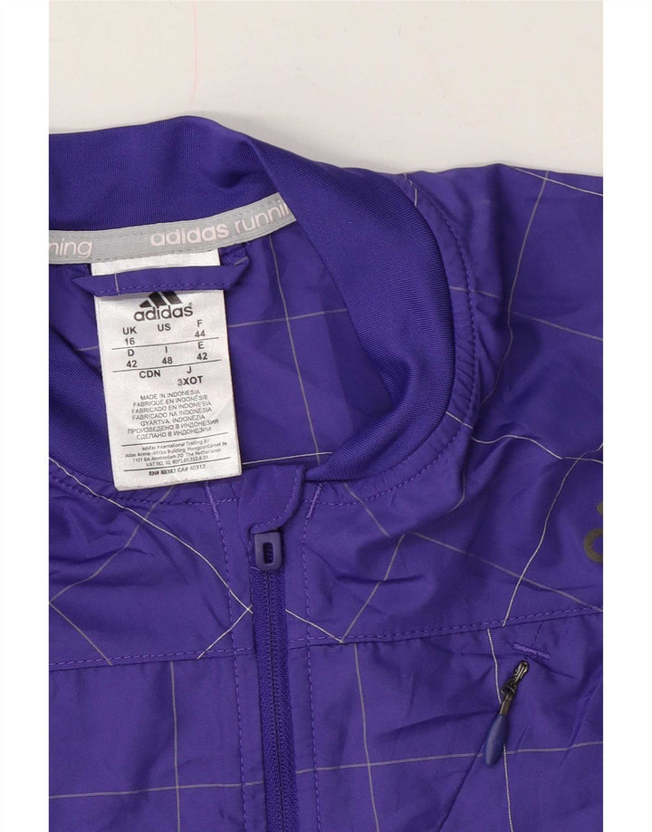 Adidas Veste de survêtement pour femme UK 16 Large Violet Check Polyester