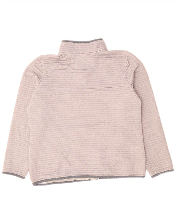 L.L.Bean Sweat-shirt à col boutonné pour femme UK 16 Grand Gris Polyester