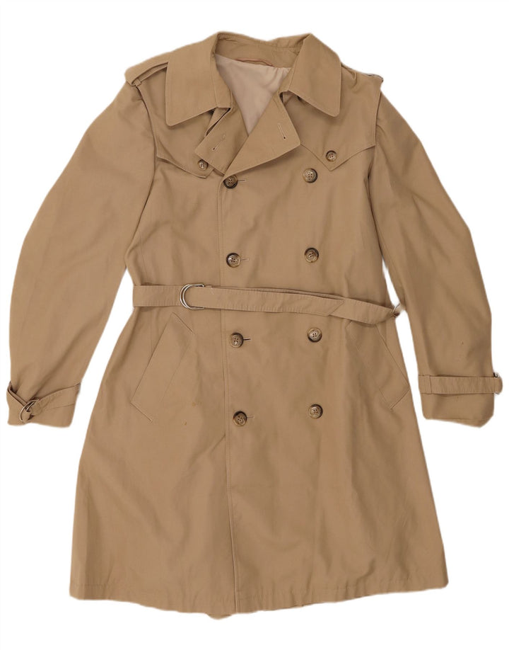vintage Femme Trench Coat UK 12 Moyen Beige Synthétique