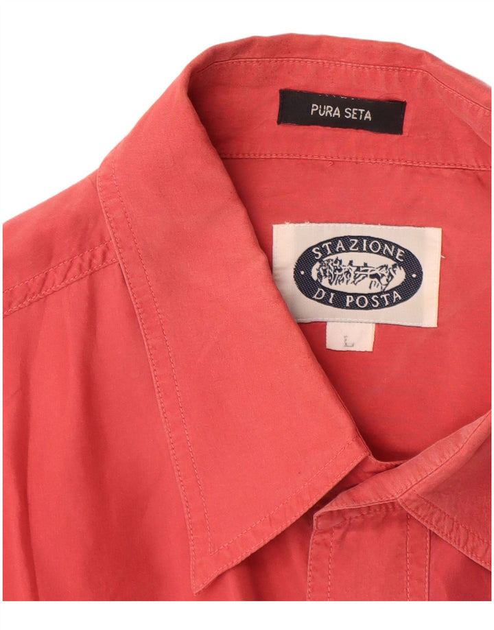 Chemise Homme Vintage Grande Soie Rose