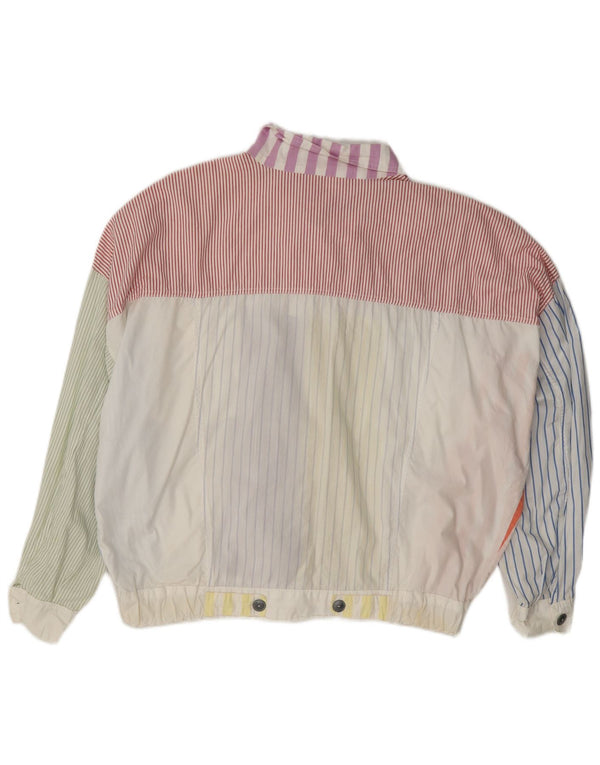 Naf Veste Bomber Homme UK 42 XL Coton Rayé Multicolore Rétro
