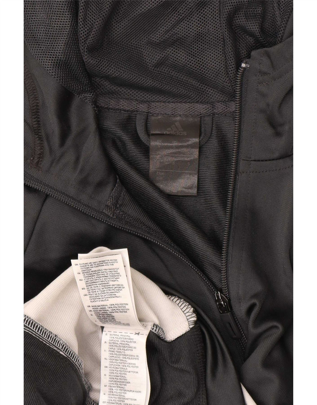 Adidas Pull à capuche zippé pour homme Petit polyester color block gris