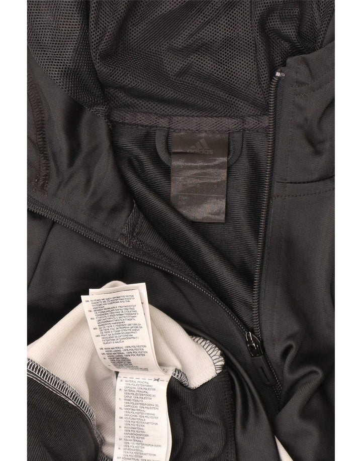Adidas Pull à capuche zippé pour homme Petit polyester color block gris