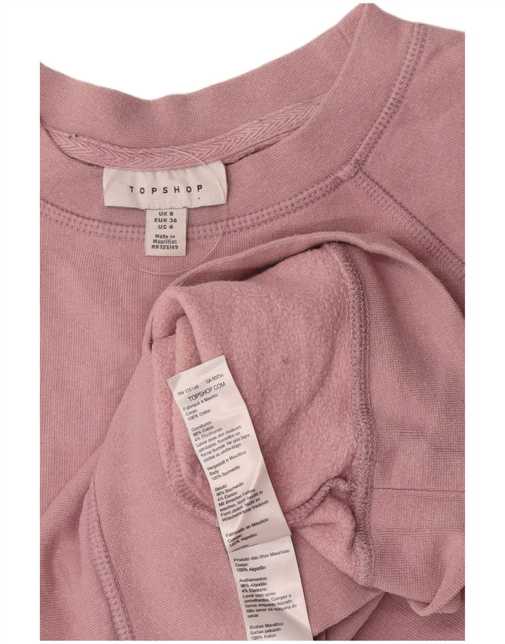 Topshop Sweat-shirt surdimensionné pour femme UK 8 Petit coton rose