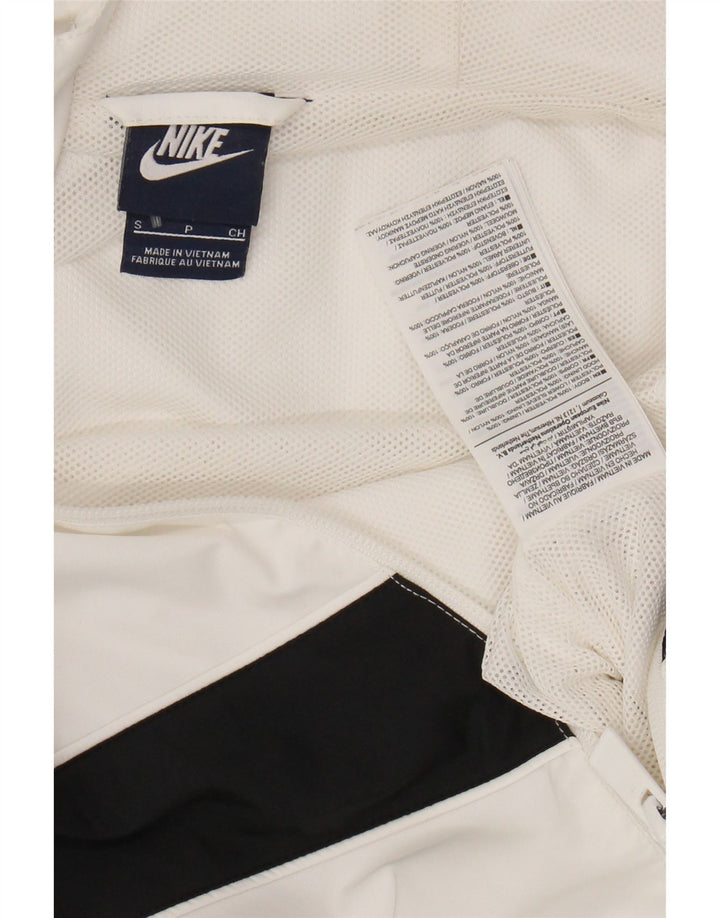 Nike Veste bomber à capuche pour homme UK 36 Petit Blanc Colorblock Polyester