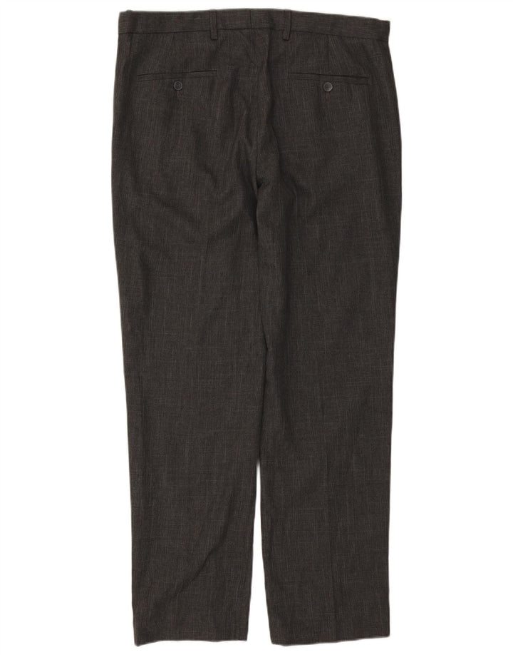 MARKS & SPENCER Pantalon de Costume Droit Homme W36 L31 Gris Polyester