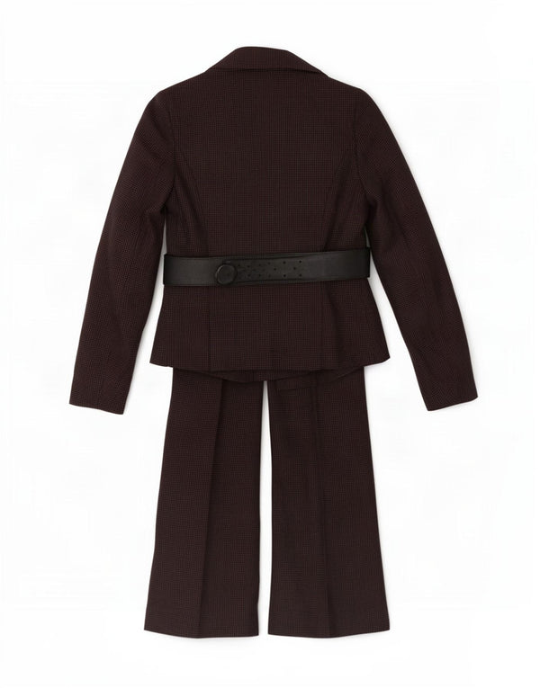 Max & Co. Costume 2 pièces pour femme UK 10 Small W27 L31 Laine pied-de-poule marron