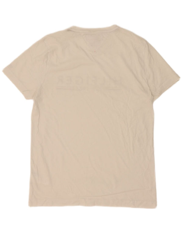 Tommy Hilfiger T-Shirt Graphique Homme Blanc Moyen Coton