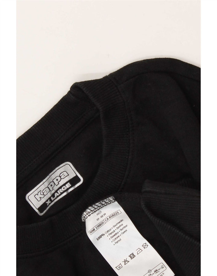 Kappa Homme Graphic Sweatshirt Jumper XL Noir Coton