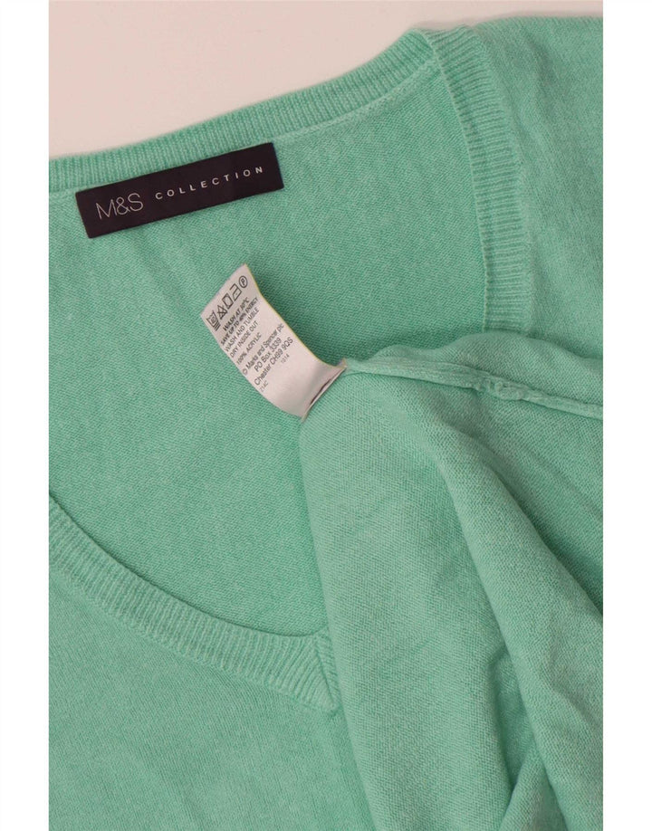 Marks & Spencer Pull surdimensionné à col en V pour femme UK 10 Petit Vert