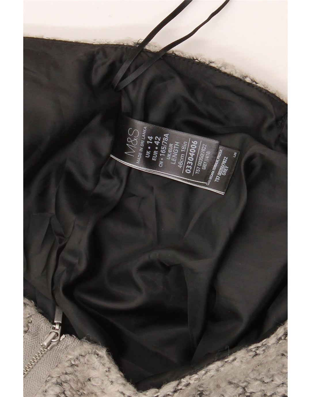 Marks & Spencer Mini-jupe femme UK 14 Large W34 Gris Moucheté Polyester
