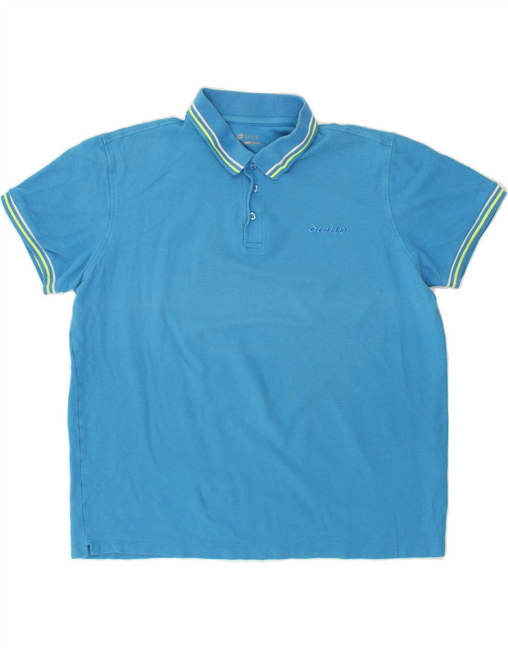 LOTTO Mens Polo Shirt XL Blue Cotton Vintage Lotto and Second-Hand Lotto from Messina Hembry 