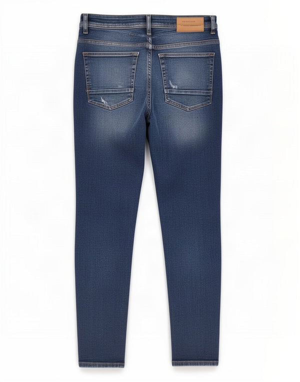 Zara Jean skinny vieilli pour homme EU 42 Large W32 L26 Bleu Coton