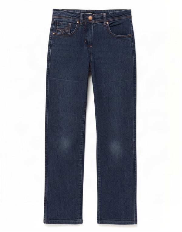 M&Co Jean droit pour femme UK 8 Small W28 L29 Bleu