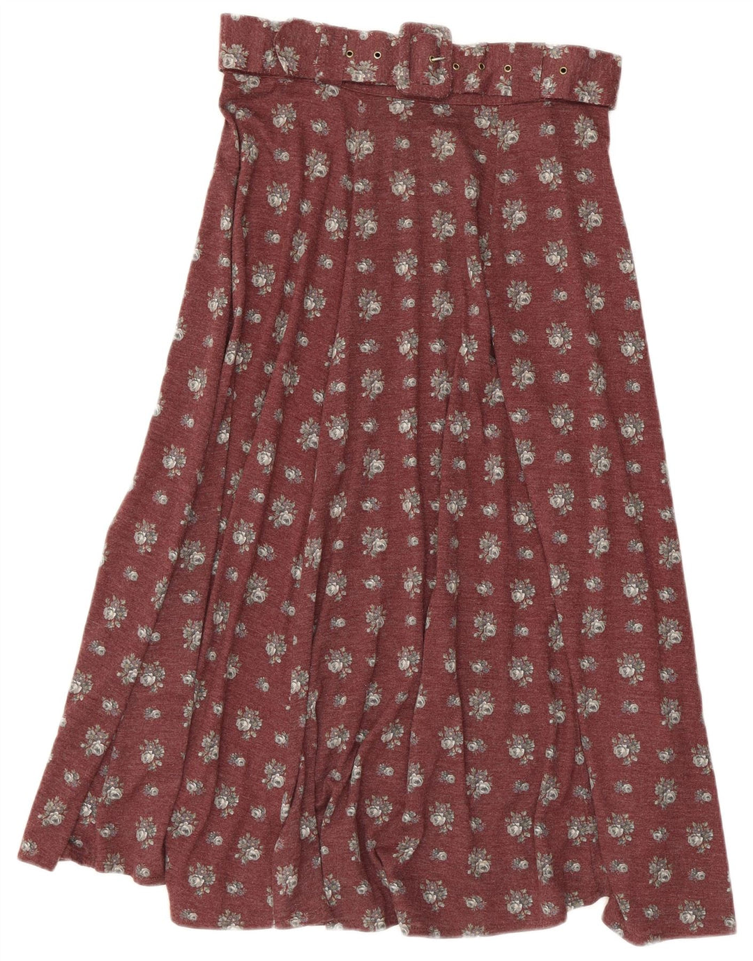 jupe évasée femme vintage IT 44 Medium W30 Bordeaux Floral