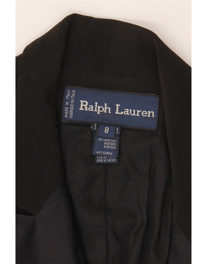 Ralph Lauren Manteau double boutonnage pour femme US 8 Acétate noir moyen