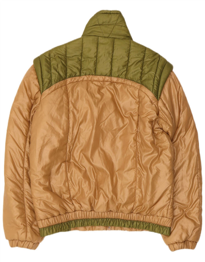 VINTAGE Mens Padded Jacket UK 40 Large Beige Colourblock