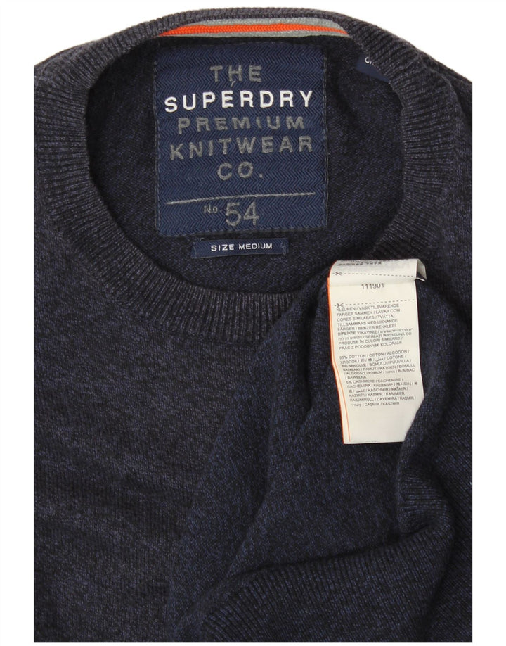 SUPERDRY Pull Col Rond Homme Bleu Marine Moyen Coton