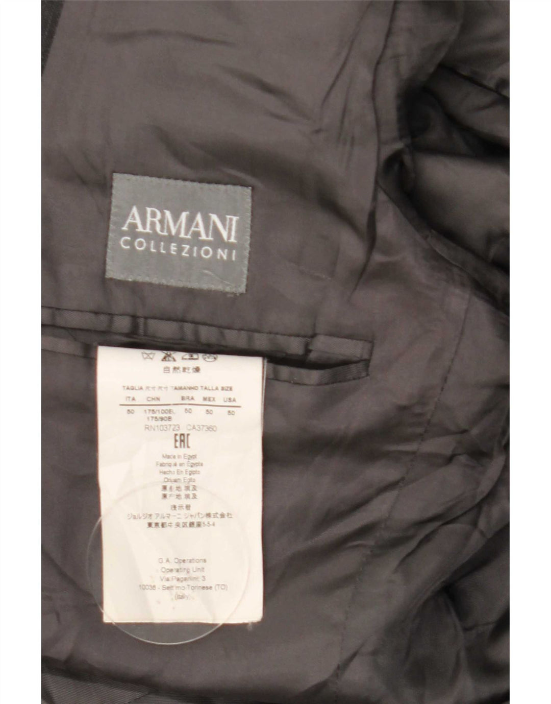 Armani Collezioni Veste Blazer 2 Boutons Homme IT 50 Grande Laine Grise