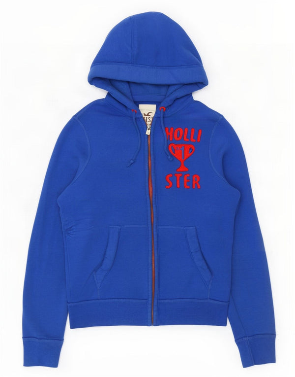 Hollister Pull à Capuche Graphic Zip Homme Bleu Moyen Coton