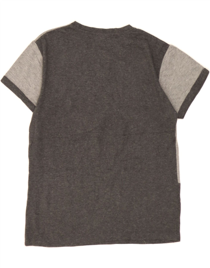 ELLESSE Womens T-Shirt Top UK 14 Medium Grey Colourblock Cotton Vintage Ellesse and Second-Hand Ellesse from Messina Hembry 