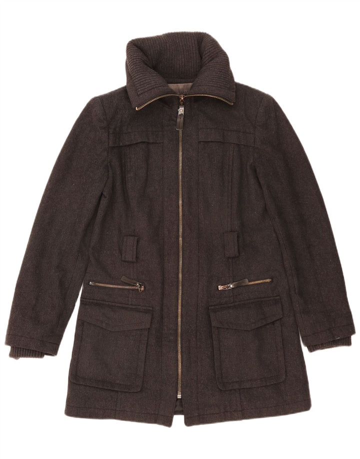 ZARA Manteau Femme UK 14 Grande Laine Grise
