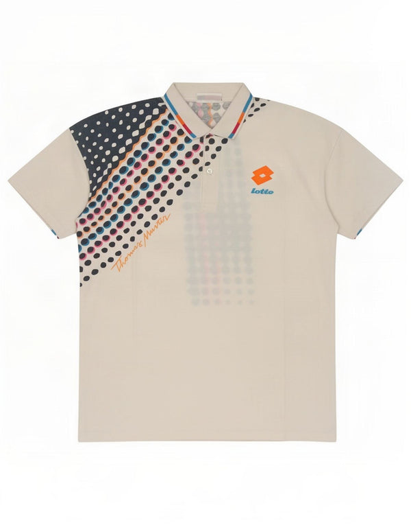 Lotto Polo Homme Large Blanc Taché de Coton